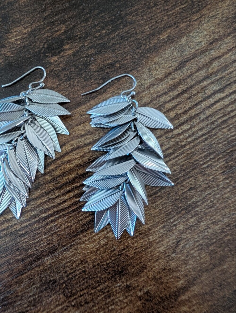 Silver Leaf Cascade Earrings - Women Jewelry Earrings - Picture 5 of 6